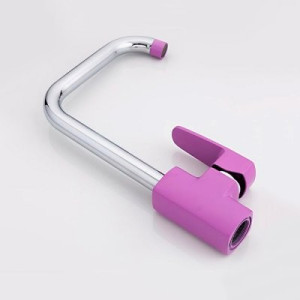 Вид сбоку смесителя Frud R40302 сиреневый/хром