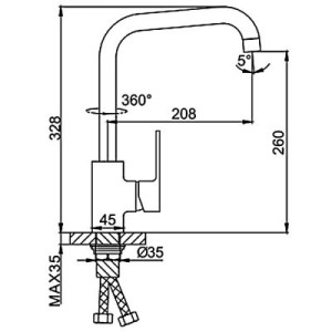 Размеры смесителя Frud R40303 бирюзовый/хром