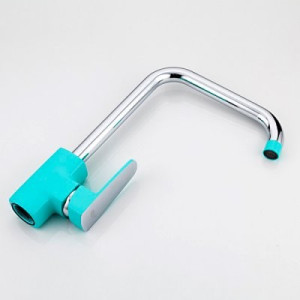 Вид сбоку смесителя Frud R40303 бирюзовый/хром