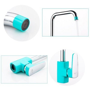 Рычаг смесителя, крепления и излив смесителя Frud R40303 бирюзовый/хром