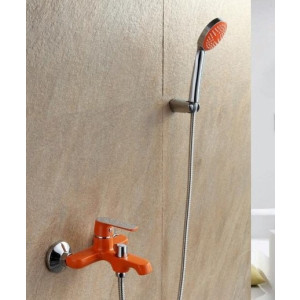 Смеситель Frap F3232 оранжевый/хром на  стене