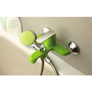 Смеситель Frap F3233 зеленый/хром на стене