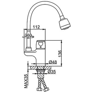 Размеры смесителя Frud R43113 хром