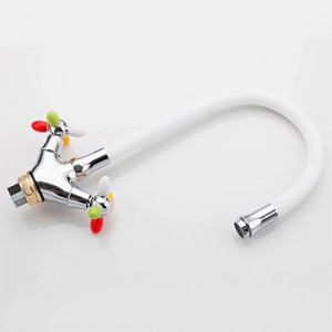 Смеситель с поворотным изливом Frud R44127-8 хром/белый/разноцветный