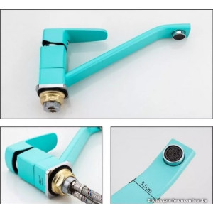 Крепление и рычаг смесителя Frud R49303 хром/бирюзовый