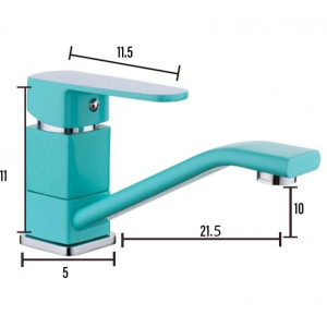 Размеры смесителя Frud R49303 хром/бирюзовый