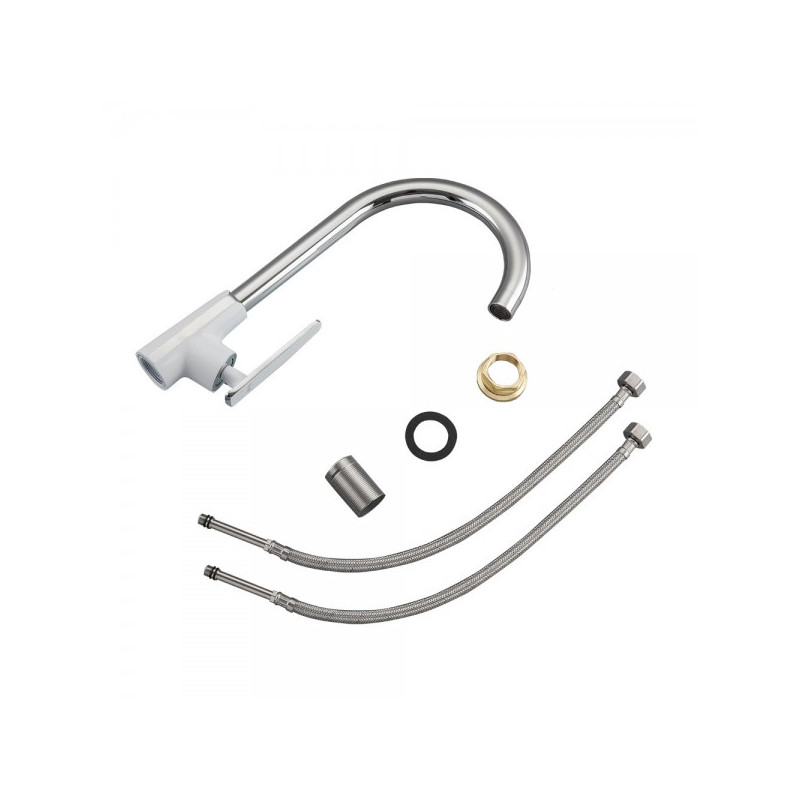 Смеситель Frap F4058 белый/хром комплект