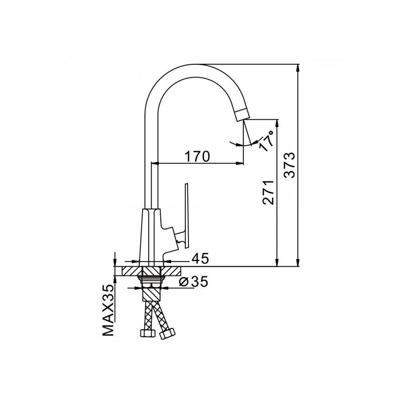 Смеситель Frap F4058 белый/хром размеры