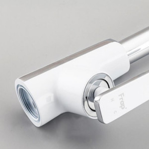 Смеситель Frap F4058 белый/хром рычаг