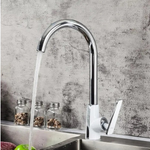 Смеситель Frap F4058 белый/хром на мойке