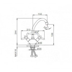 Смеситель Frap F4112-2 хром схема