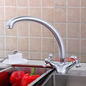 Смеситель Frap F4219-1 матовый хром на мойке