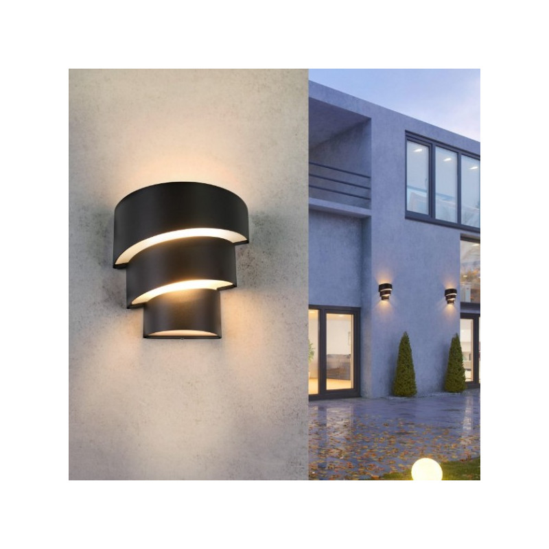 Уличный настенный светильник Elektrostandard 1535 Techno LED Helix черный общий вид