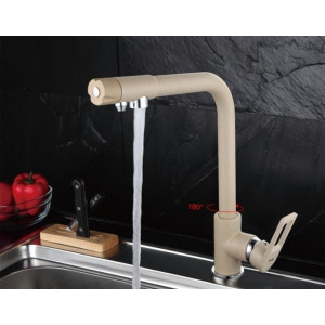 Смеситель Frap F4372-20 бежевый на мойке