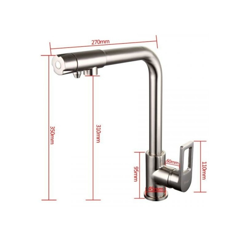 Смеситель Frap F4372-5 сатин размеры