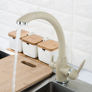 Смеситель Frap F4399-20 бежевый на мойке