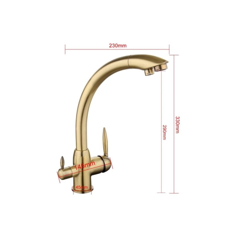 Смеситель Frap F4399-4 бронзовый размеры