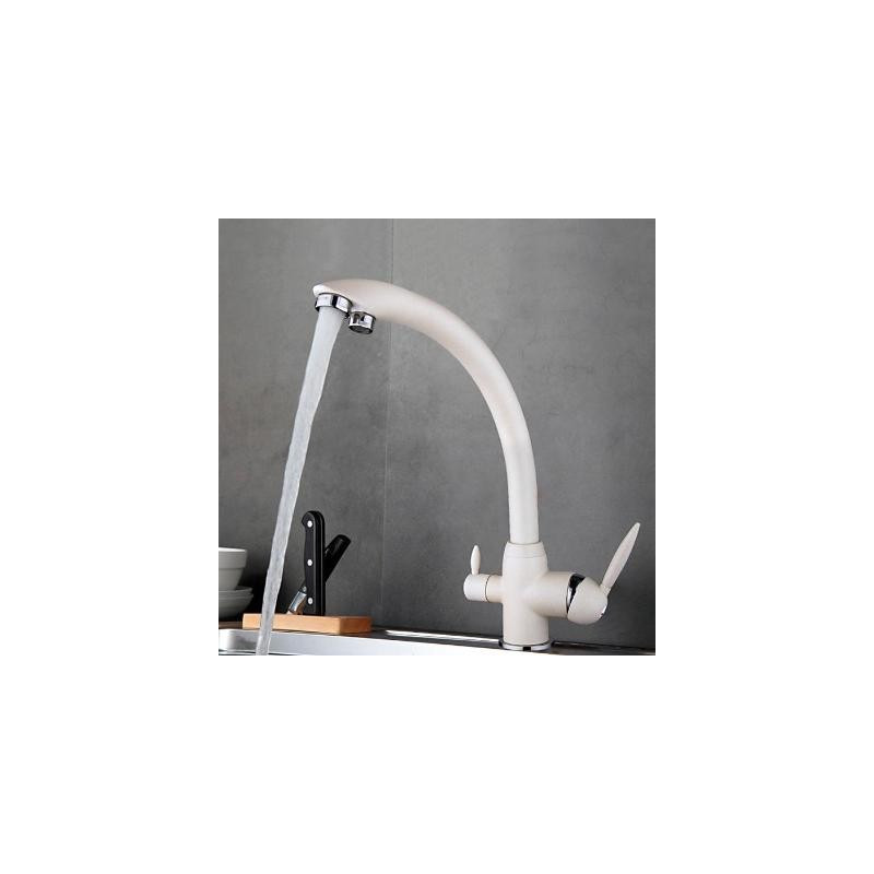 Смеситель Frap F4399-8 белый на мойке