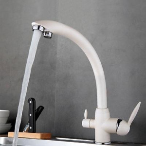 Смеситель Frap F4399-8 белый на мойке