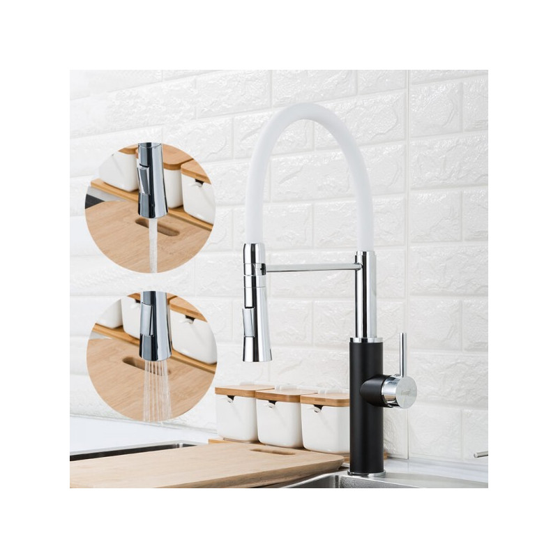 Смеситель Frap F4452-7 белый/черный  аэратор