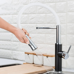 Смеситель Frap F4452-7 белый/черный гибкий