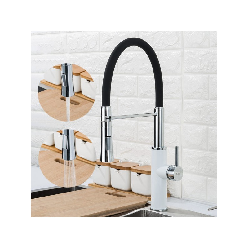 Смеситель Frap F4452-8 черный/белый аэратор