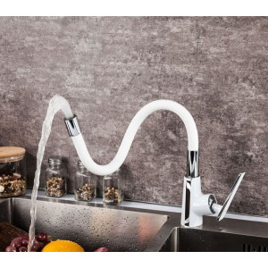 Смеситель Frap F4458 белый/хром гибкий