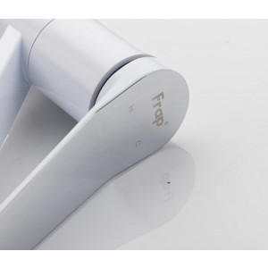 Смеситель Frap F4545 белый/хром захват