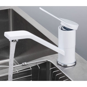 Смеситель Frap F4545 белый/хром на мойке