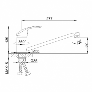 Смеситель Frap F4921-8 белый схема