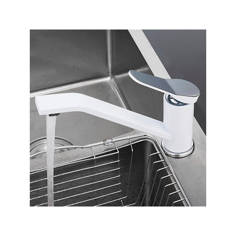 Смеситель Frap F4945 белый/хром включен