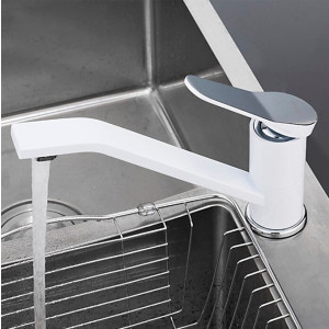 Смеситель Frap F4945 белый/хром включен