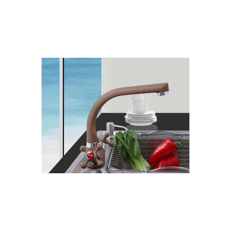 Смеситель Frap F5408-22 темно-коричневый на мойке