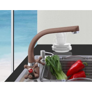 Смеситель Frap F5408-22 темно-коричневый на мойке