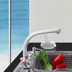 Смеситель Frap F5408-8 белый на мойке