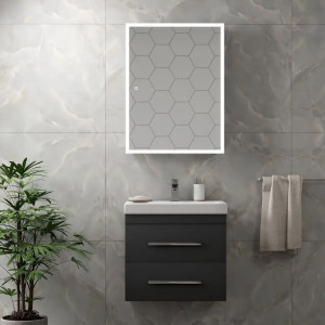 Шкаф с зеркалом Континент Reflex LED 60х80 в интерьере