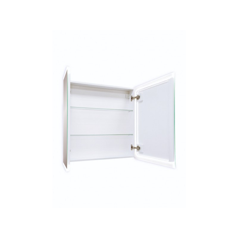 Шкаф с зеркалом Континент Reflex LED 80х80 вид внутри