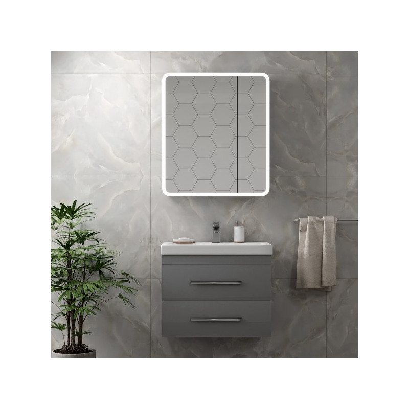 Шкаф с зеркалом Континент Emotion Led 70x80 в интерьере