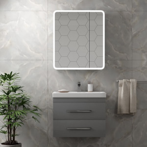 Шкаф с зеркалом Континент Emotion Led 80x80 в интерьере