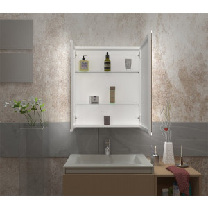 Шкаф с зеркалом Континент Emotion Led 80x80 вид внутри