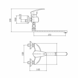 Смеситель Fashun A2121 хром размеры