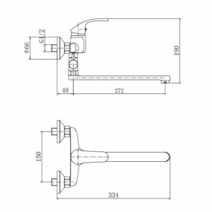 Смеситель Fashun A2136 хром размеры