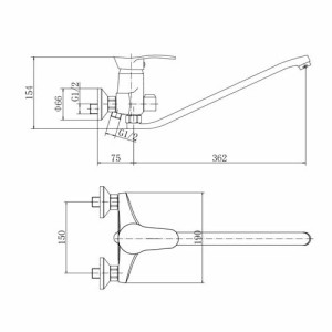 Смеситель Fashun A2201 хром размеры