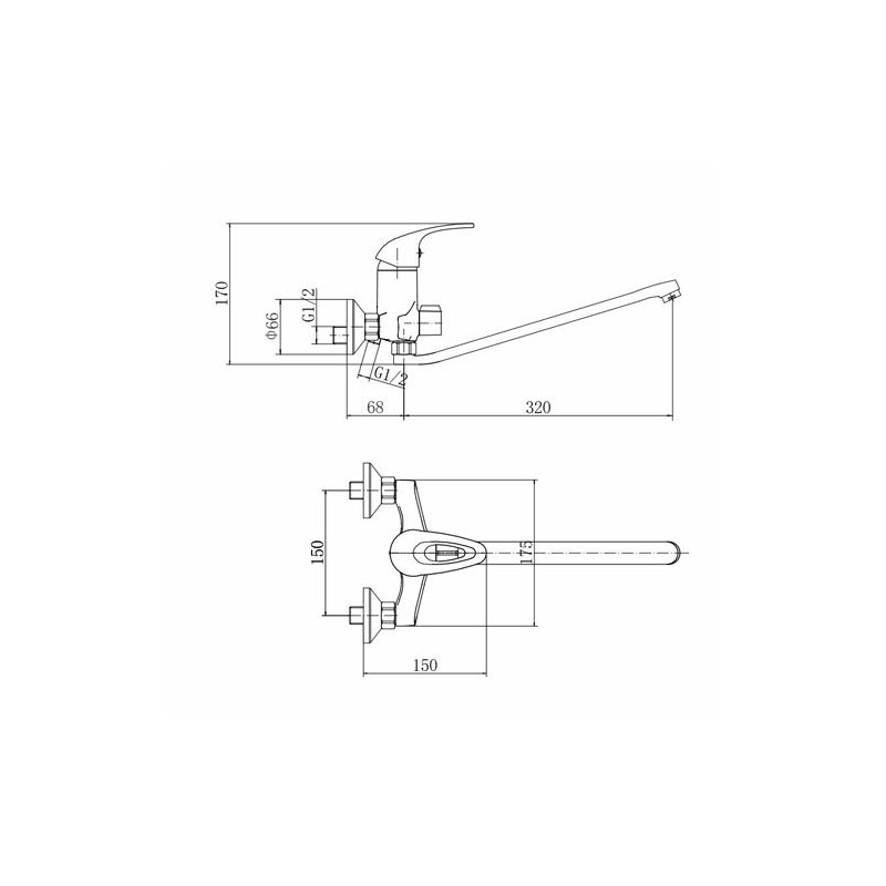 Смеситель Fashun A2203 хром размеры
