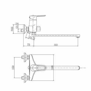 Смеситель Fashun A2204 хром размеры