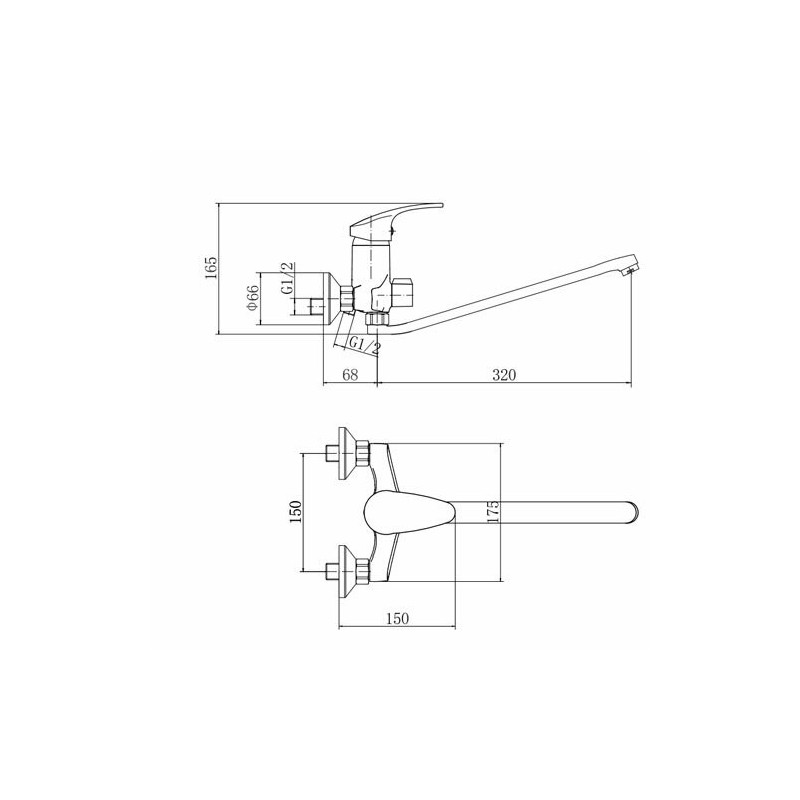 Смеситель Fashun A2206 хром размеры