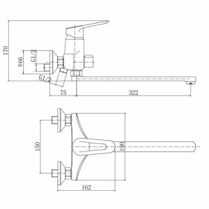 Смеситель Fashun A2207 хром размеры