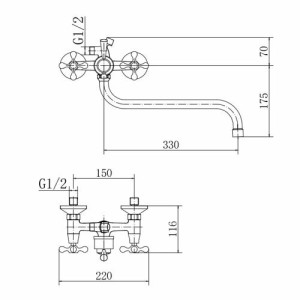 Смеситель Fashun A2208 хром схема