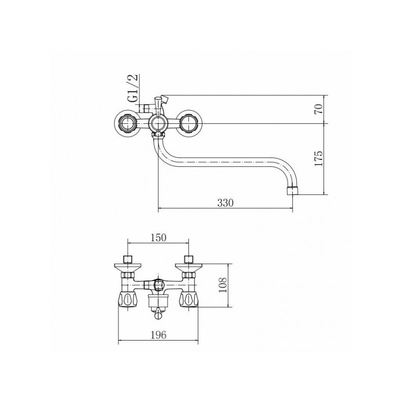 Смеситель Fashun A2209 хром размеры