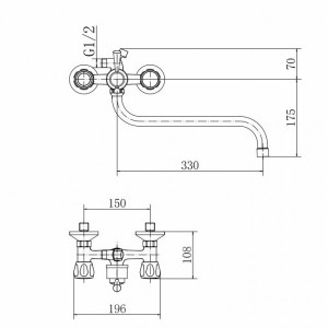 Смеситель Fashun A2209 хром размеры